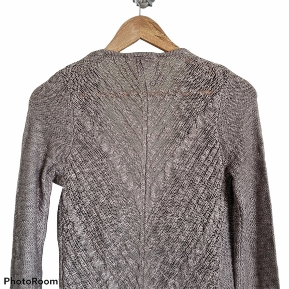 Casual brown knit open cardigan size XS - Picture 5 of 9